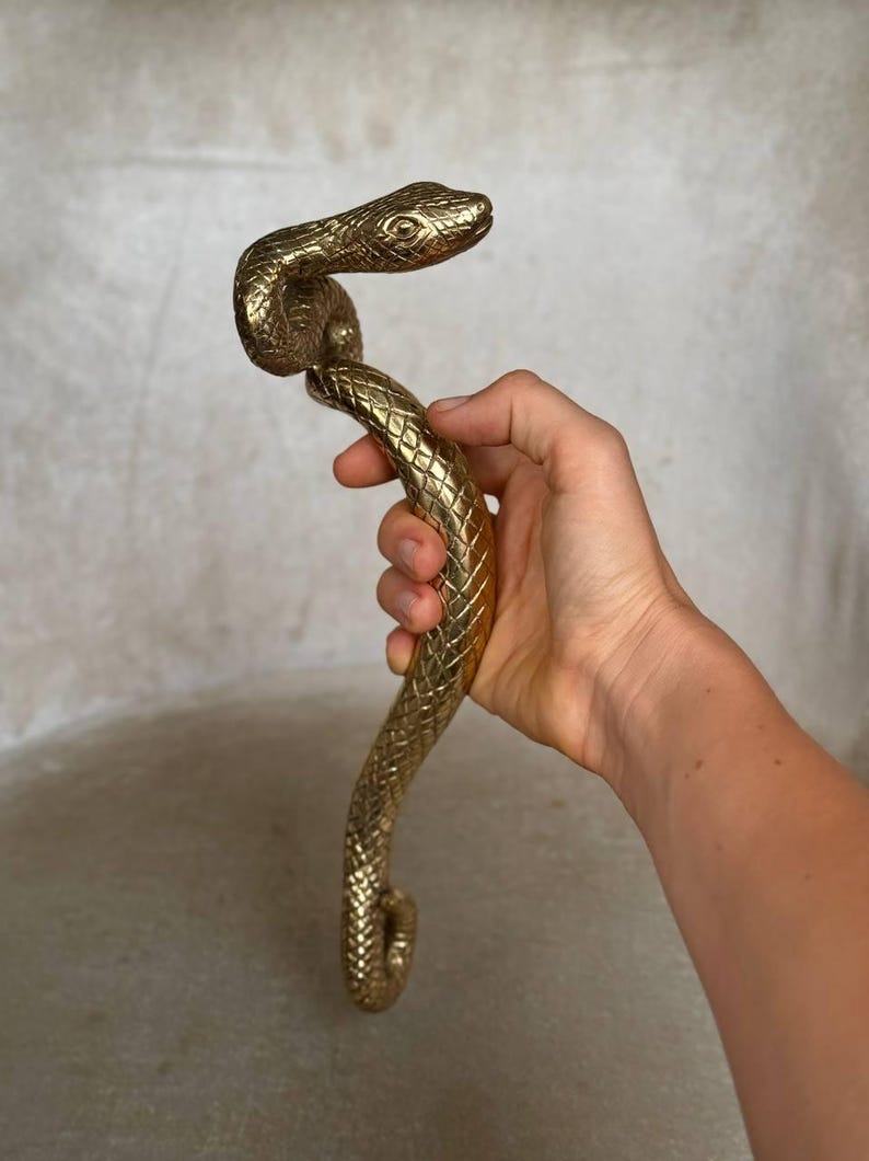 Brass Serpent Door Handle — Snake Pull for Door & Cabinet
