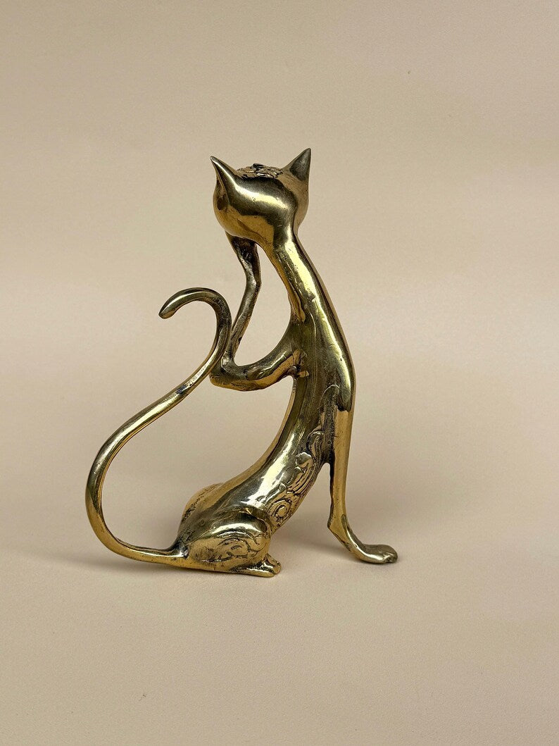 Cat Figurine Pair Gold or Black