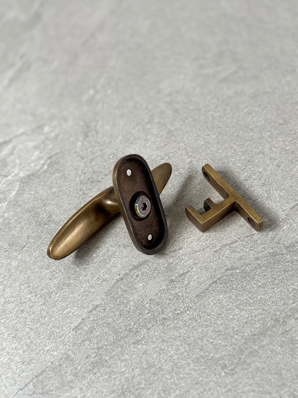Vintage Brass Sliding Door Latch "Solid Bolt"