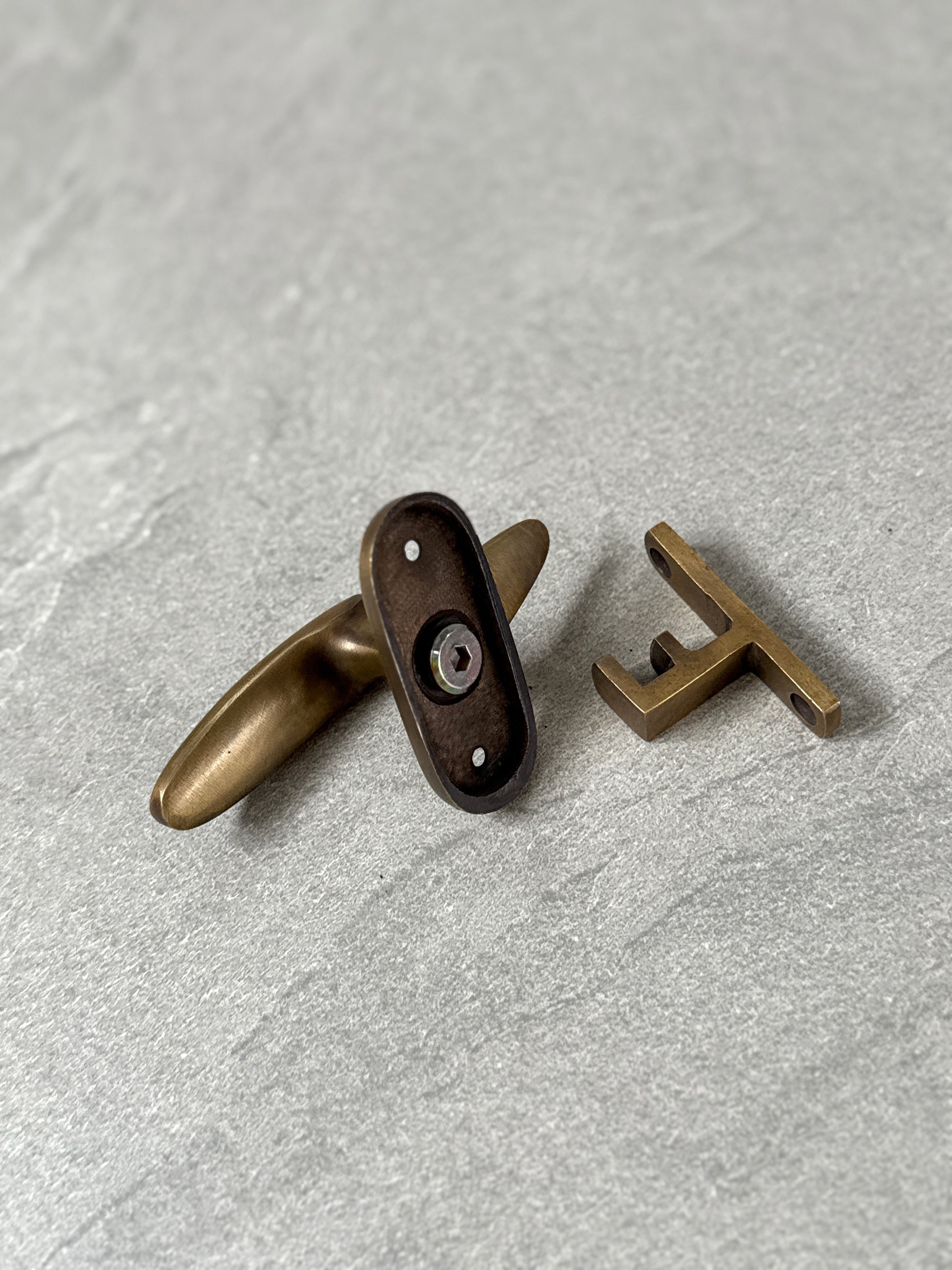 Vintage Brass Sliding Door Latch "Solid Bolt"
