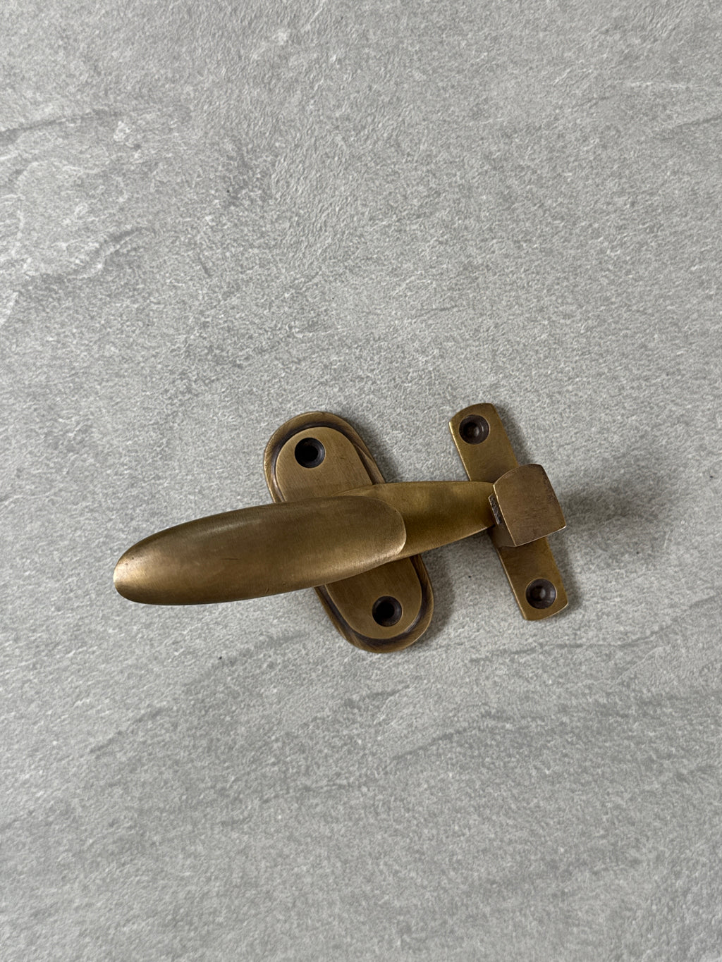 Vintage Brass Sliding Door Latch "Solid Bolt"