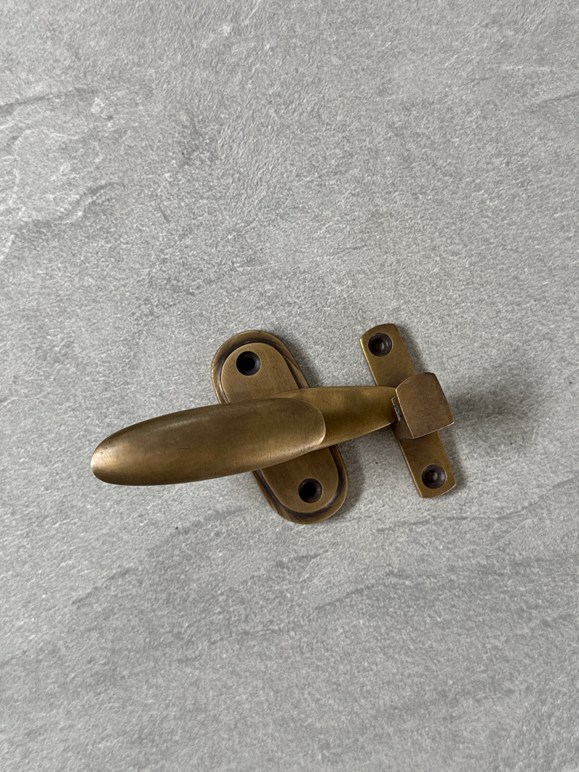 Vintage Brass Sliding Door Latch "Solid Bolt"