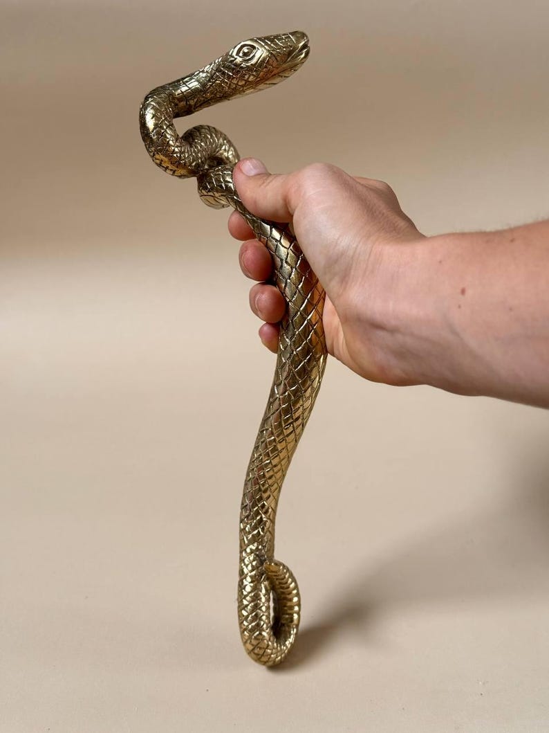 Brass Serpent Door Handle — Snake Pull for Door & Cabinet