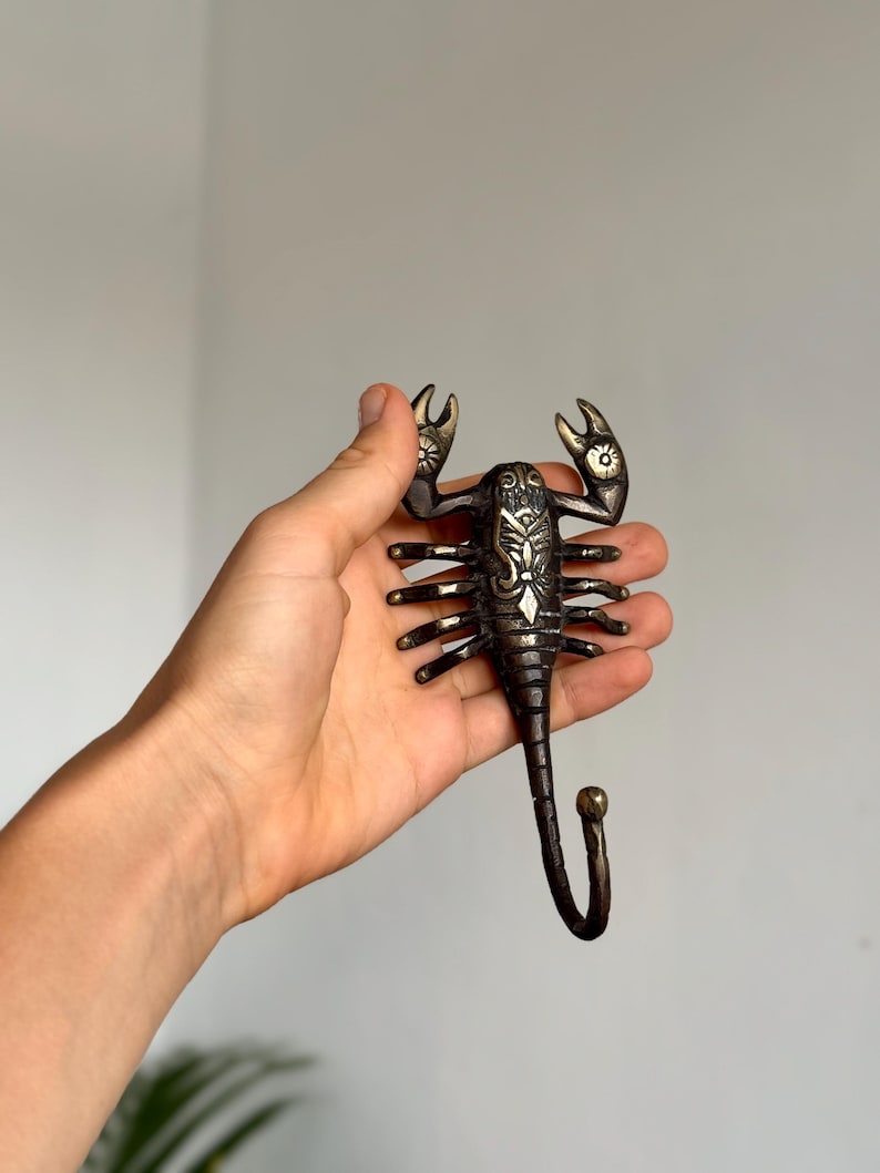 Wall Hook "Scorpion" | Brown Patina Brass