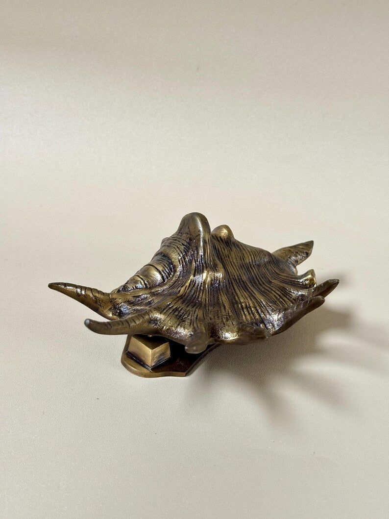 Vintage Brass Conch Shell Door Knocker