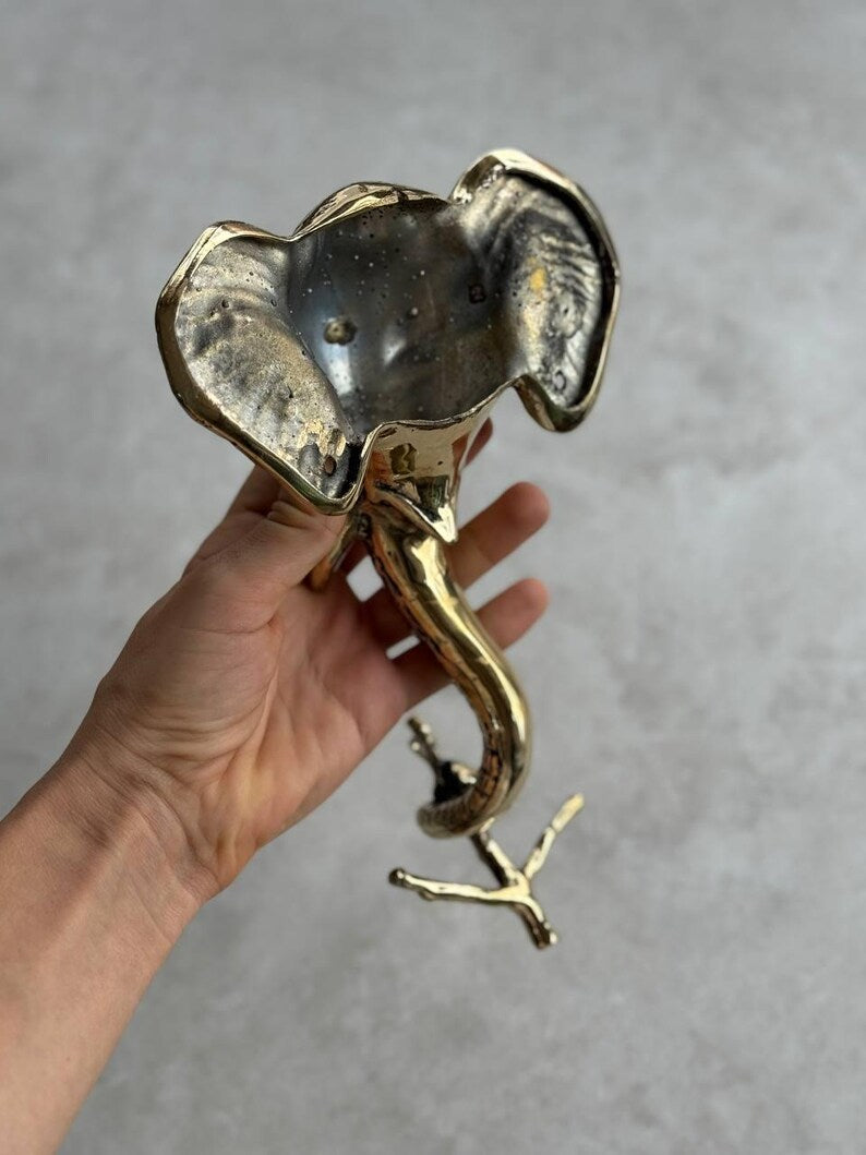Elephant Brass Wall Hook - Vintage Animal Decor