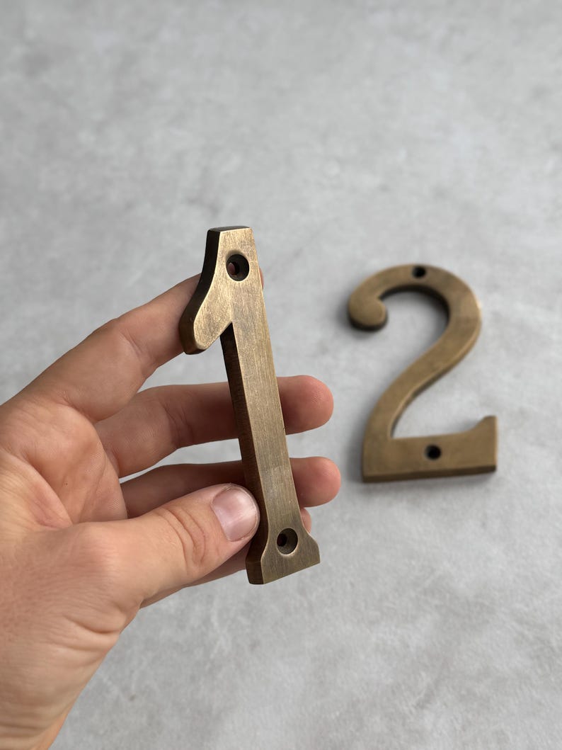 Brass House Numbers – Modern Door Address Letters