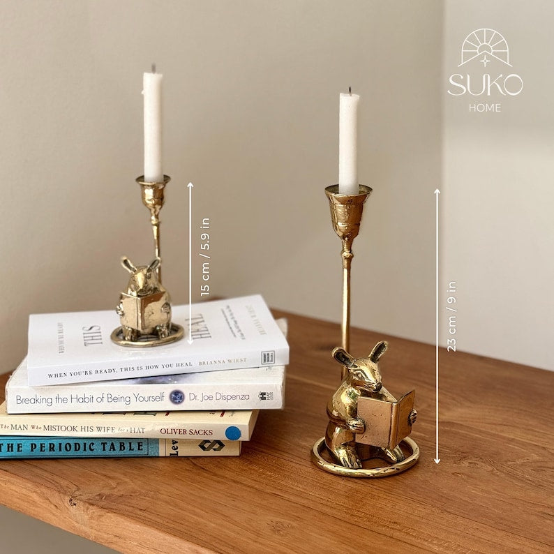 Vintage brass Mouse Candleholder