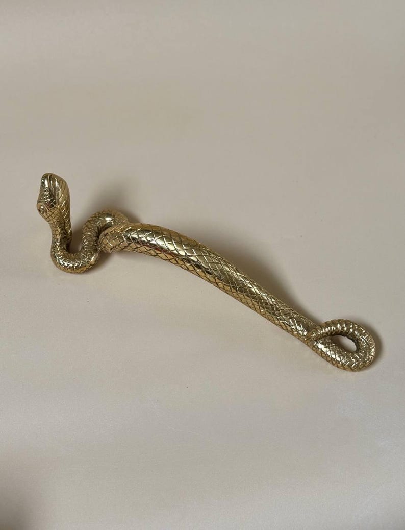 Brass Serpent Door Handle — Snake Pull for Door & Cabinet