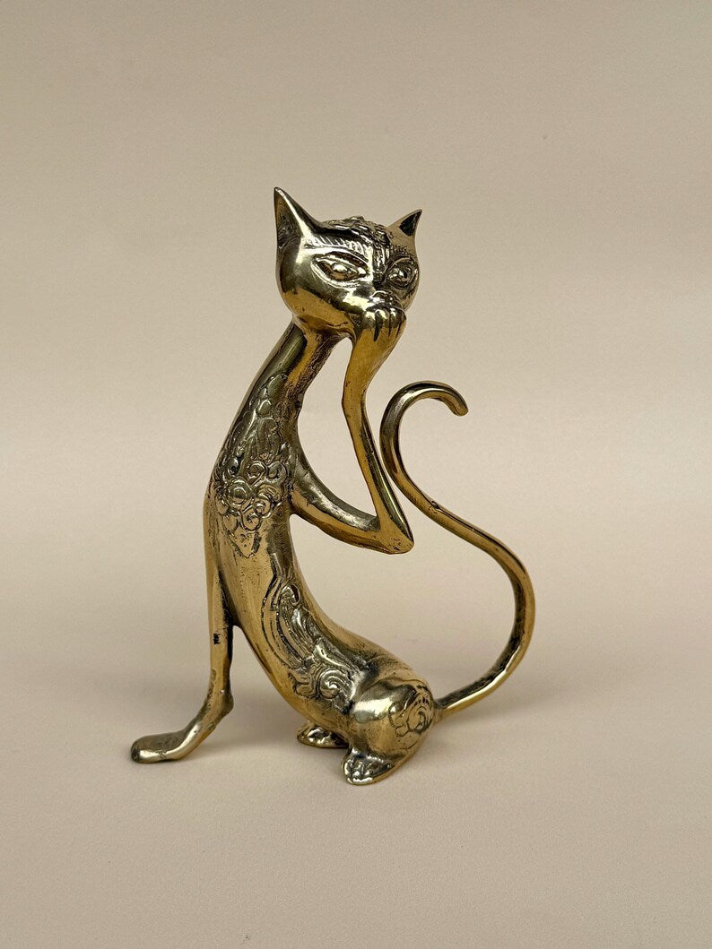 Cat Figurine Pair Gold or Black