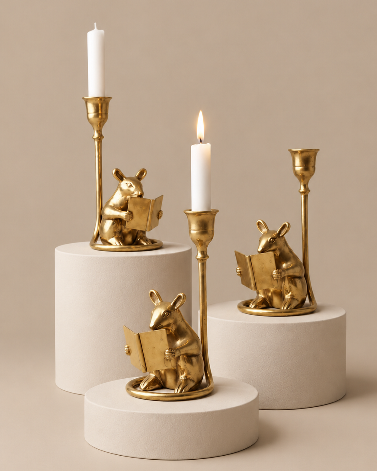 Brass Mouse Candleholder Set – Buy 2 Get 1 Free