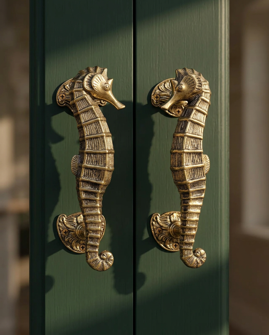 Vintage Seahorse Door Handle