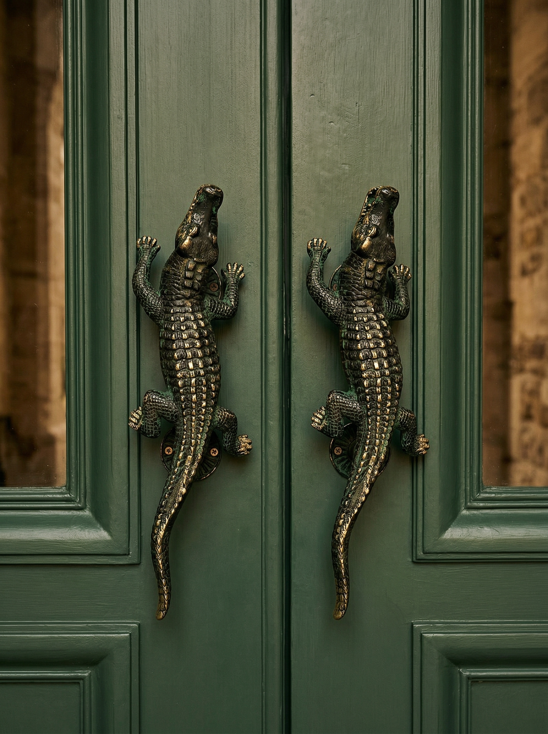 Brass Door Handle Alligator