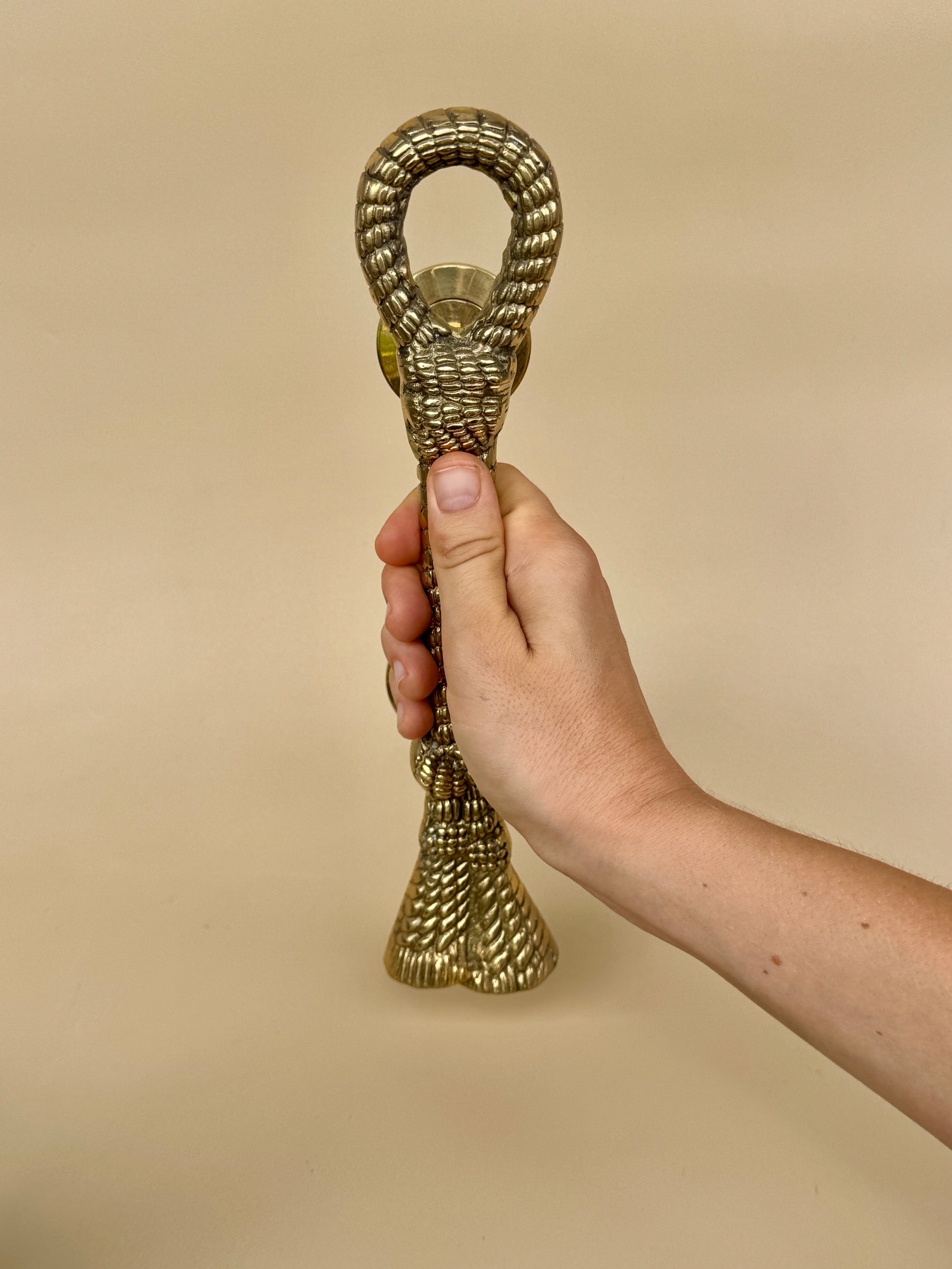 Vintage Brass Rope Knot Door Handle "Mariner"