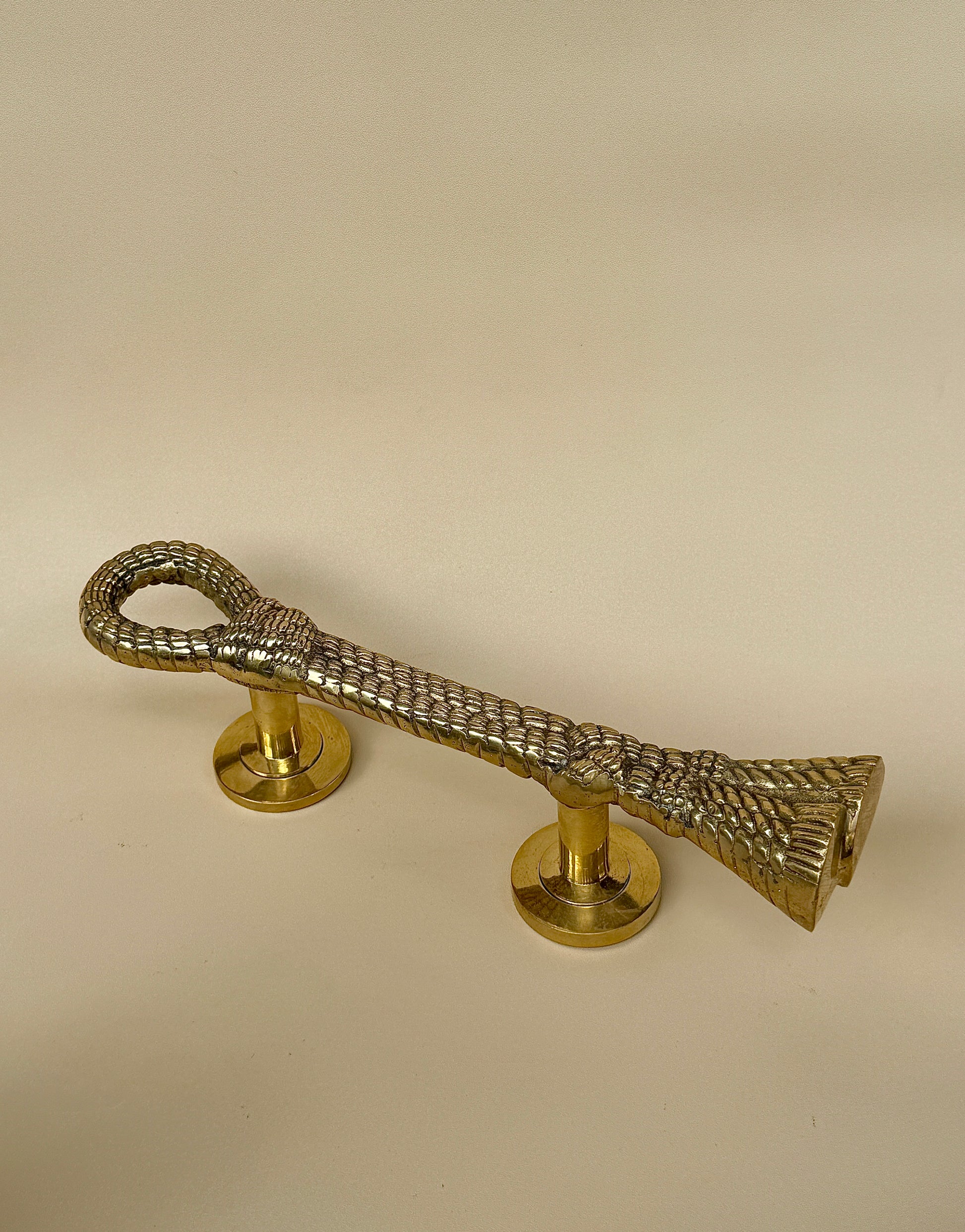 Vintage Brass Rope Knot Door Handle "Mariner"