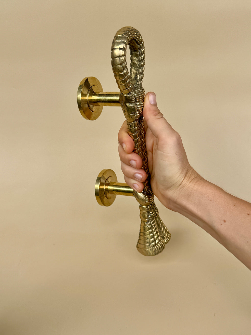 Vintage Brass Rope Knot Door Handle "Mariner"