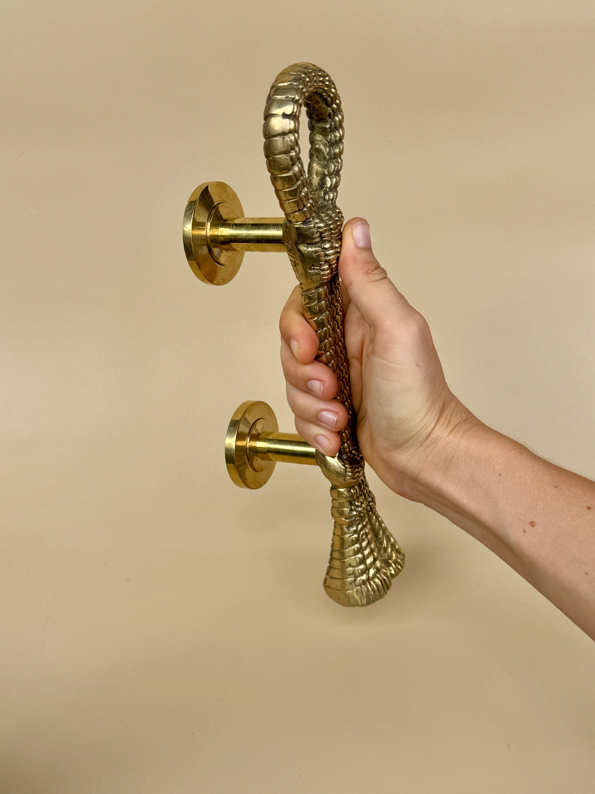 Vintage Brass Rope Knot Door Handle "Mariner"