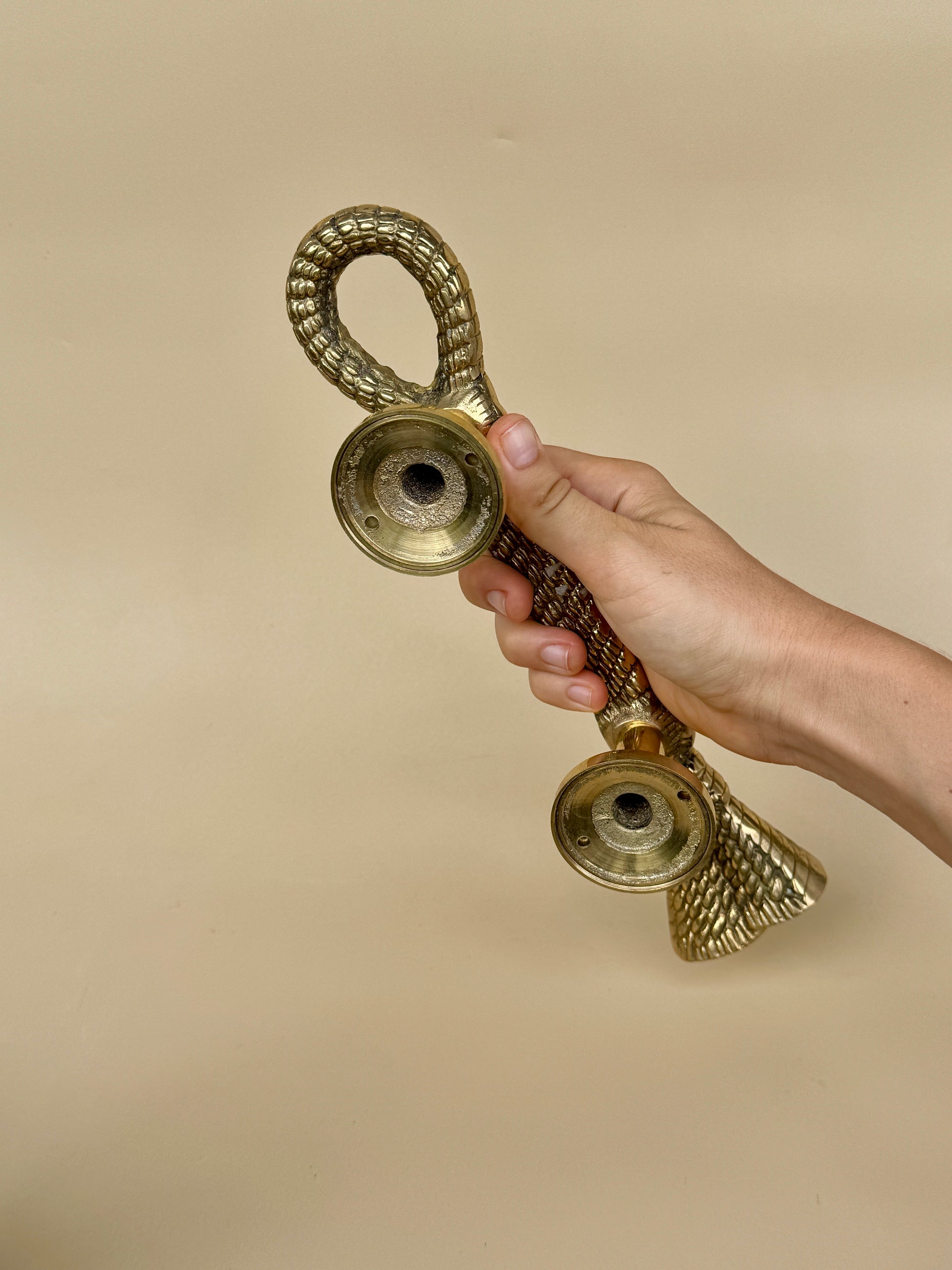 Vintage Brass Rope Knot Door Handle "Mariner"