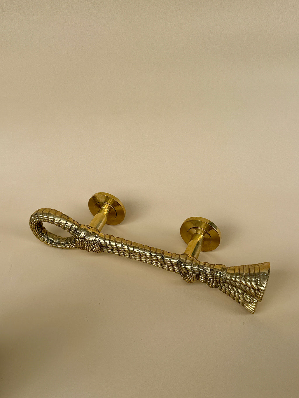 Vintage Brass Rope Knot Door Handle "Mariner"