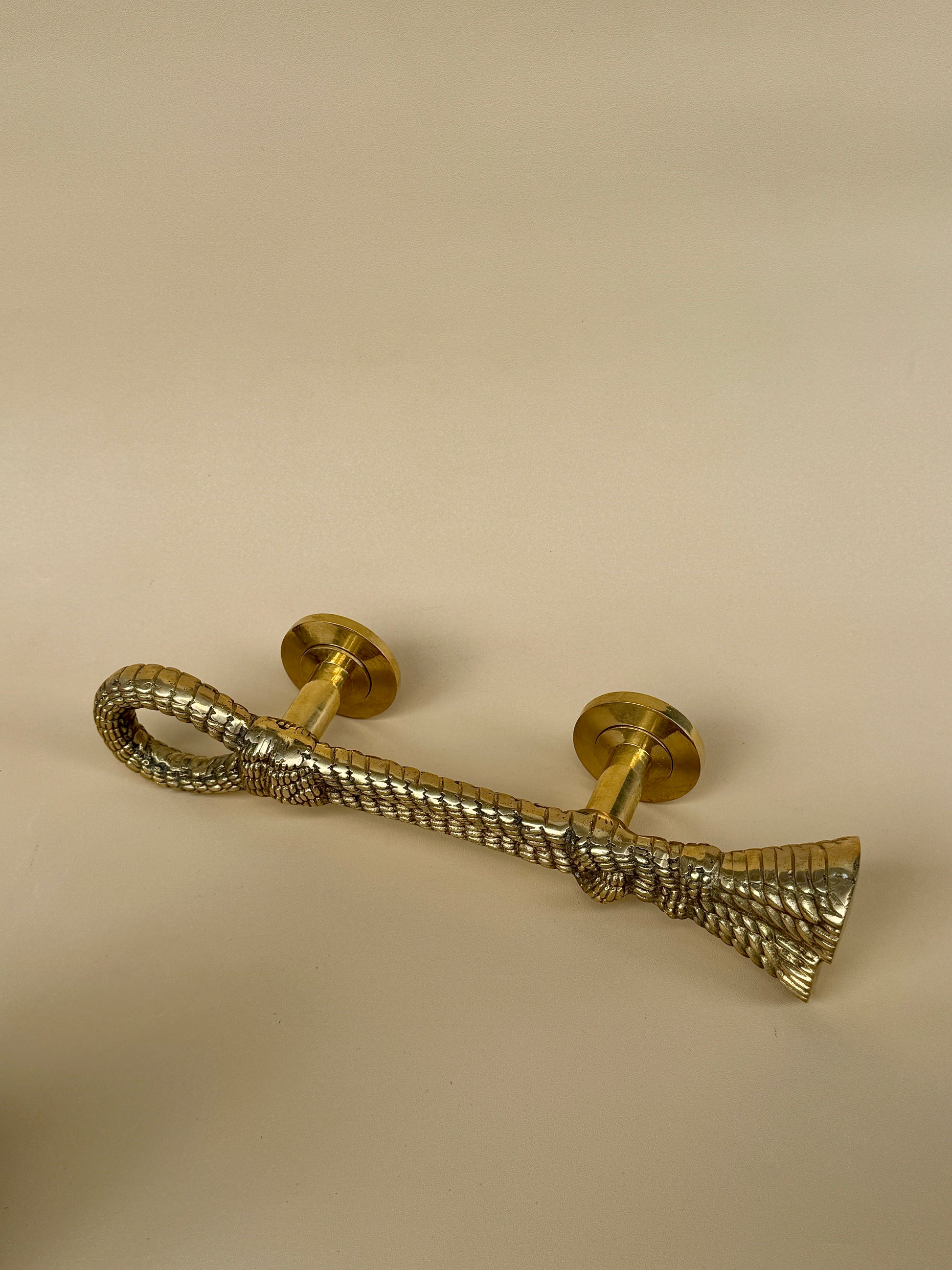 Vintage Brass Rope Knot Door Handle "Mariner"