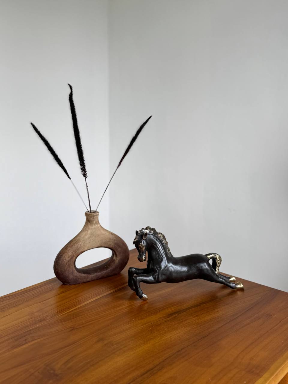 Vintage Jumping Horse Stallion Statue