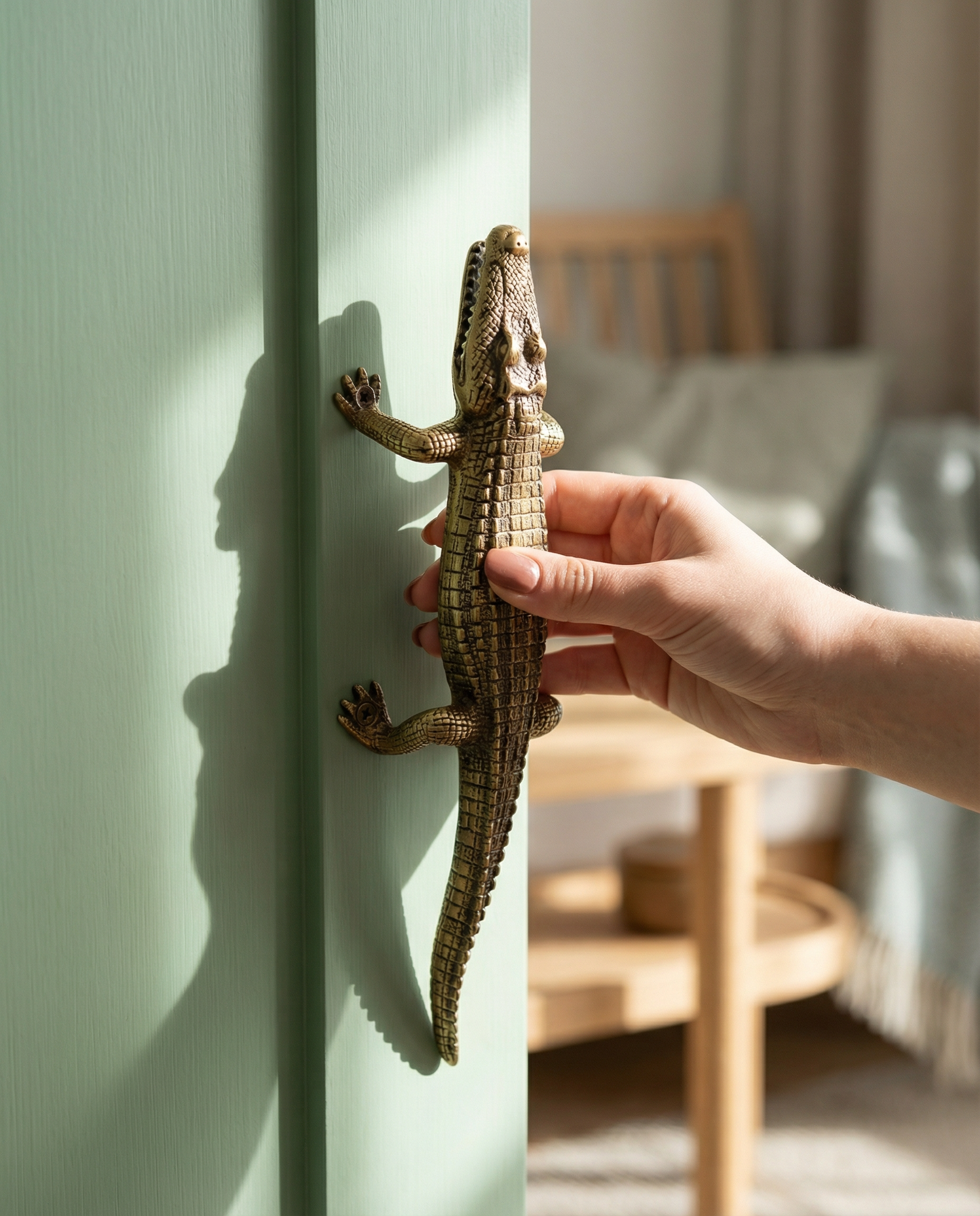 Brass Alligator Door Handle