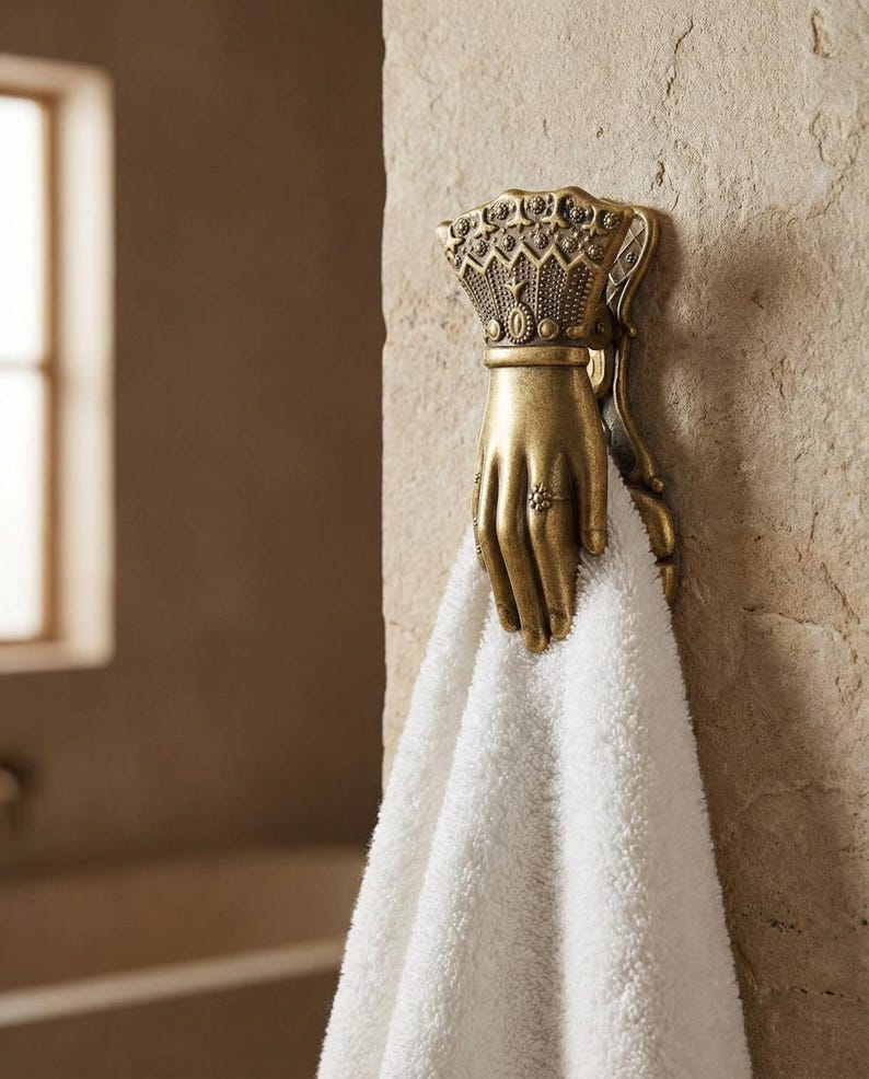 Brass "Hand" Clip, Towel Holder