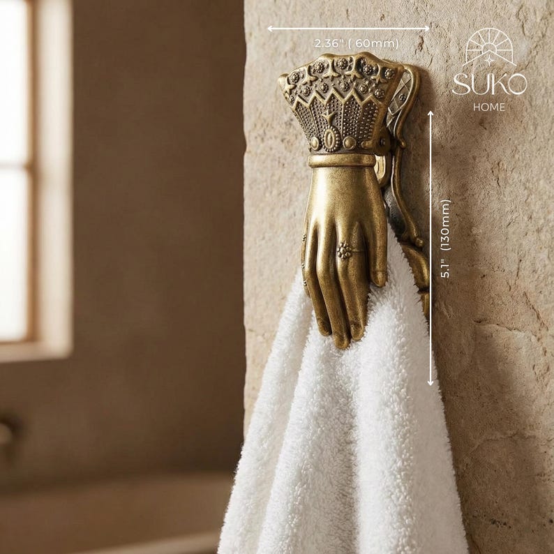Brass "Hand" Clip, Towel Holder