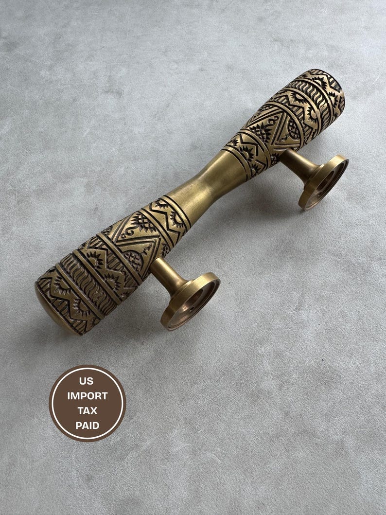 Door Handle Carved Vintage Pull