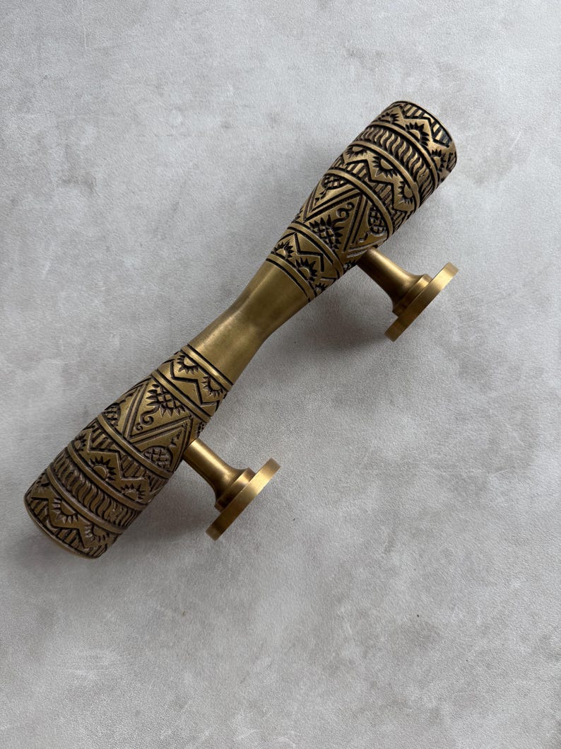 Door Handle Carved Vintage Pull
