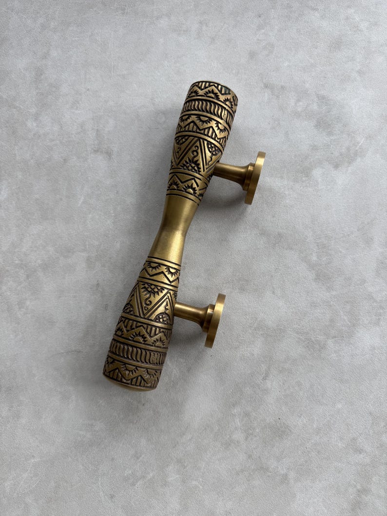 Door Handle Carved Vintage Pull