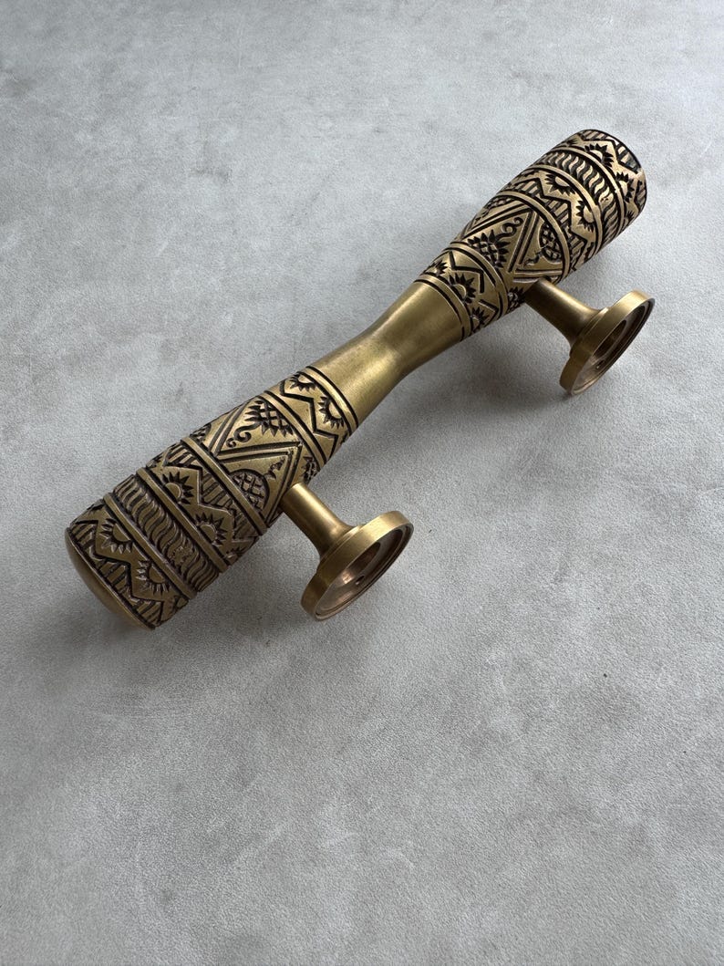 Door Handle Carved Vintage Pull