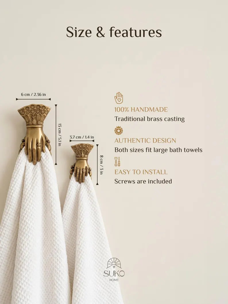 Brass "Hand" Clip, Towel Holder