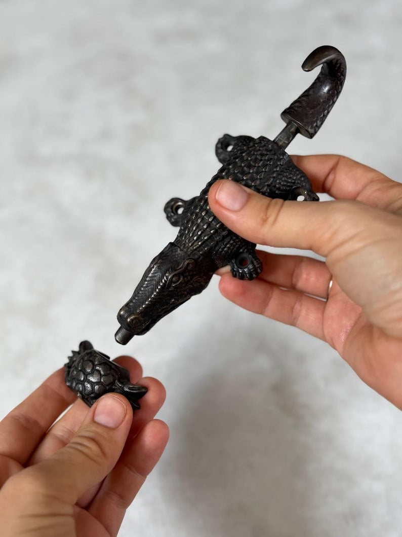Brass Crocodile Door Latch Lock