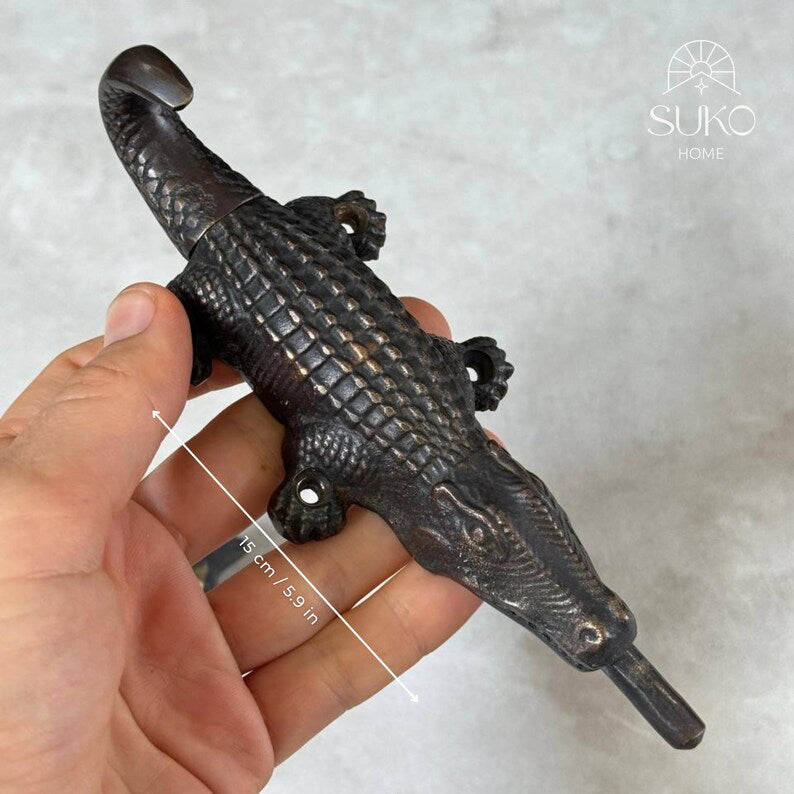 Brass Crocodile Door Latch Lock