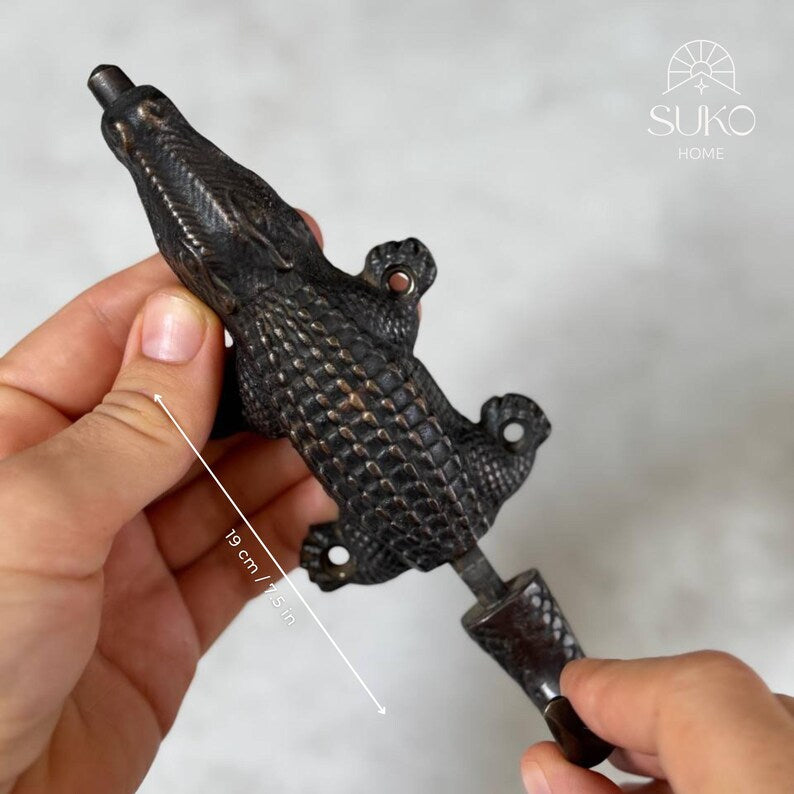 Brass Crocodile Door Latch Lock