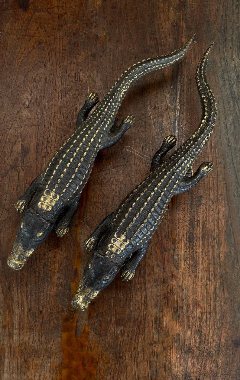 Brass Door Handle Alligator