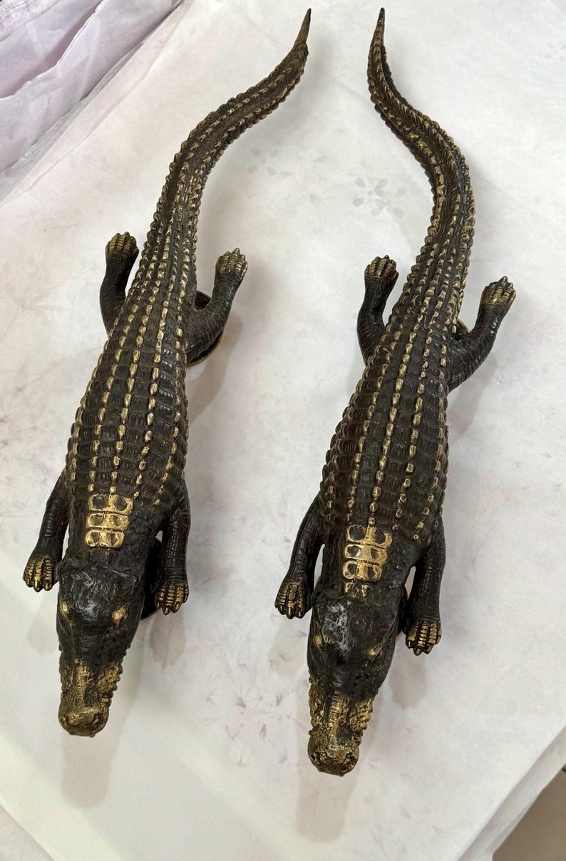Brass Door Handle Alligator