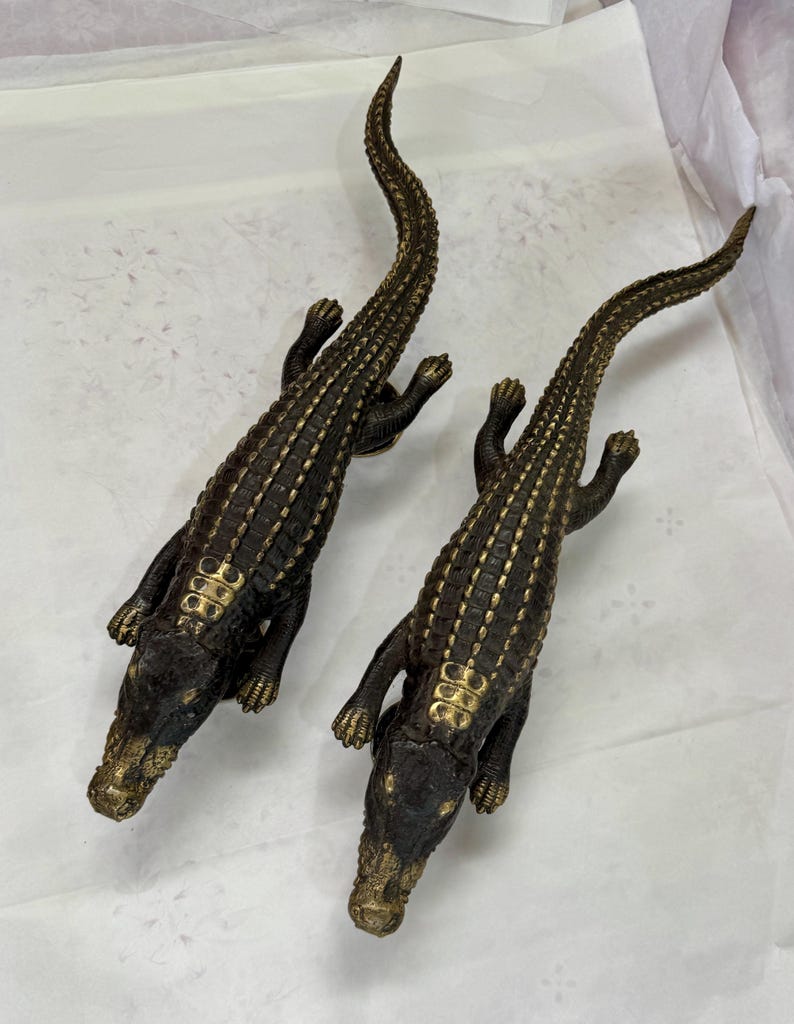 Brass Door Handle Alligator