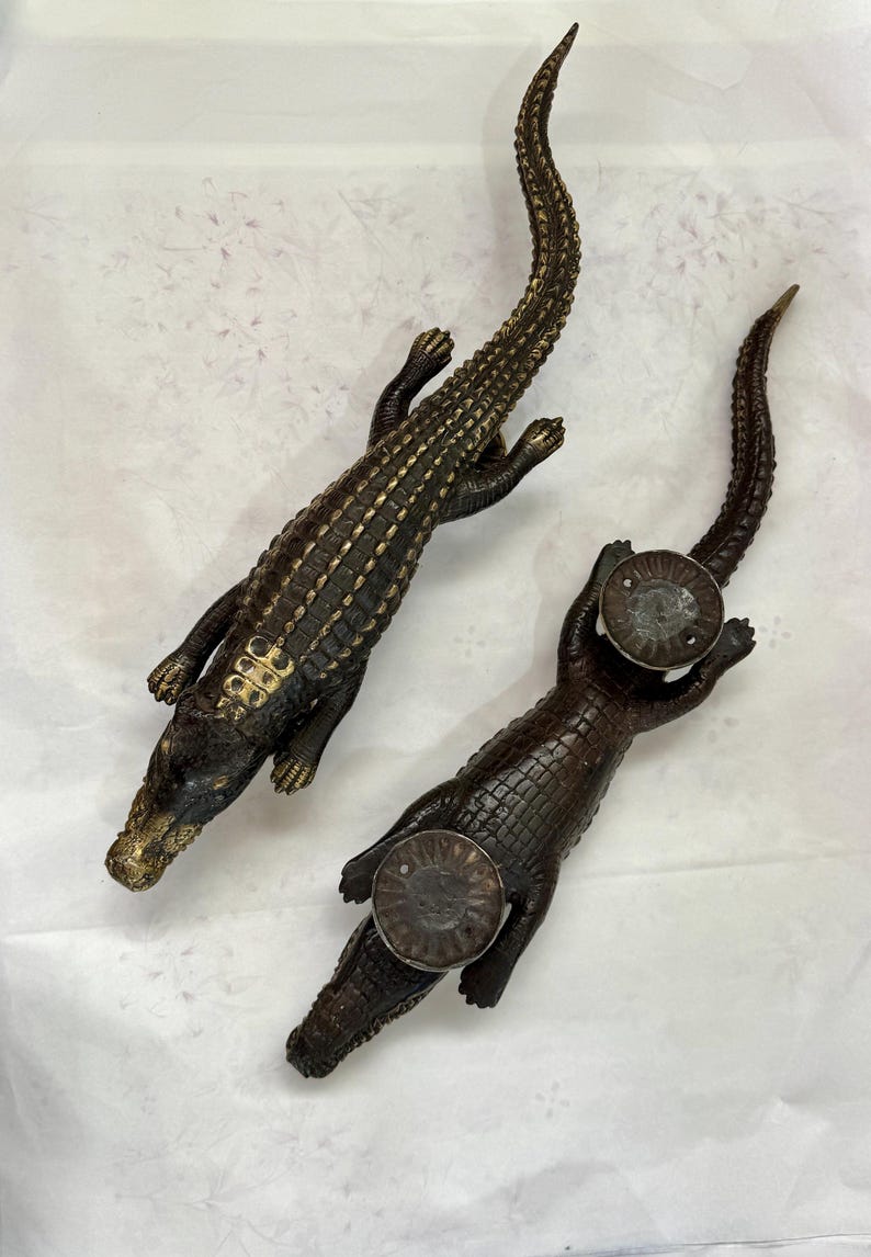 Brass Door Handle Alligator