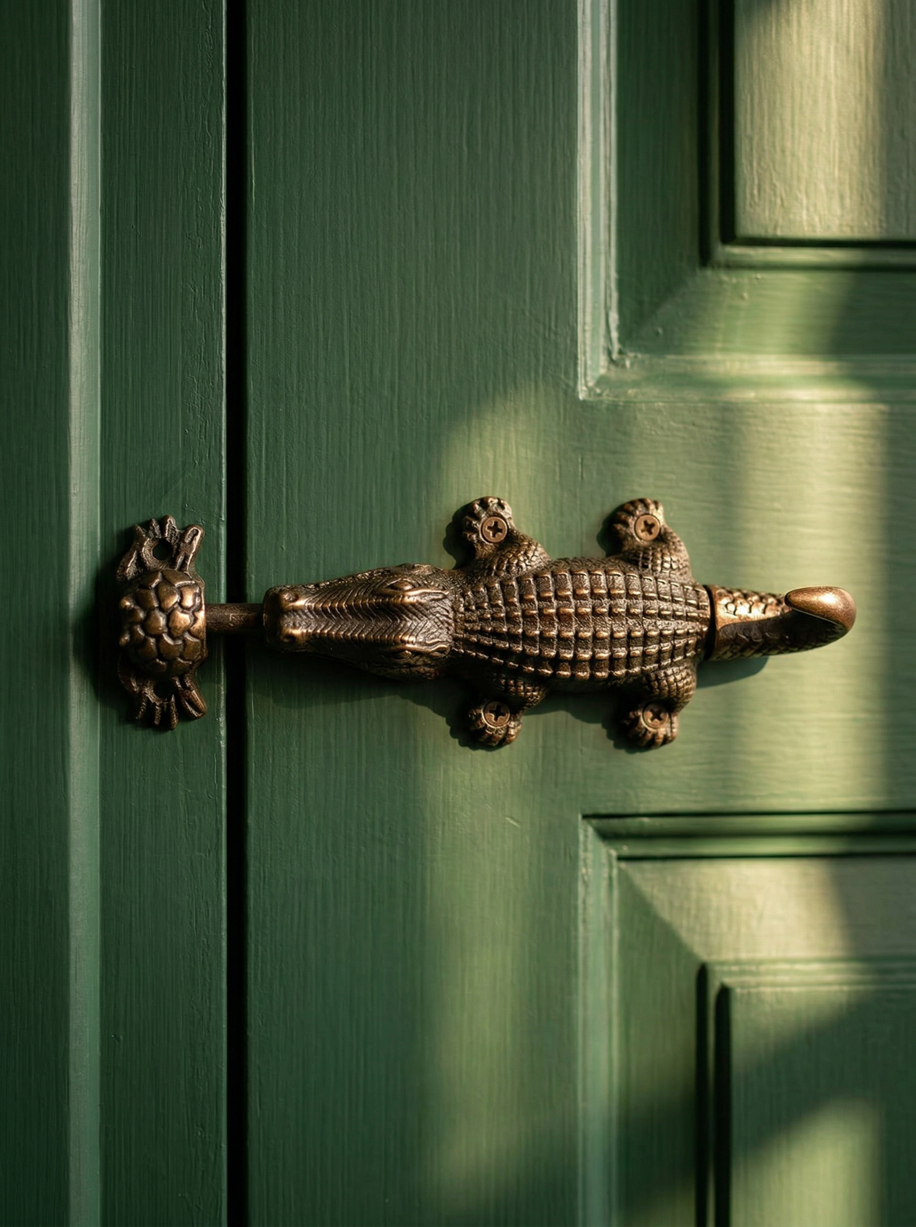 Brass Crocodile Door Latch Lock