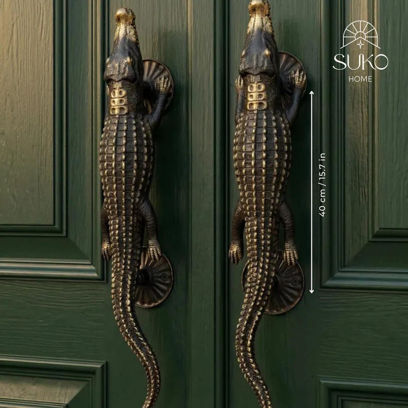 Brass Door Handle Alligator