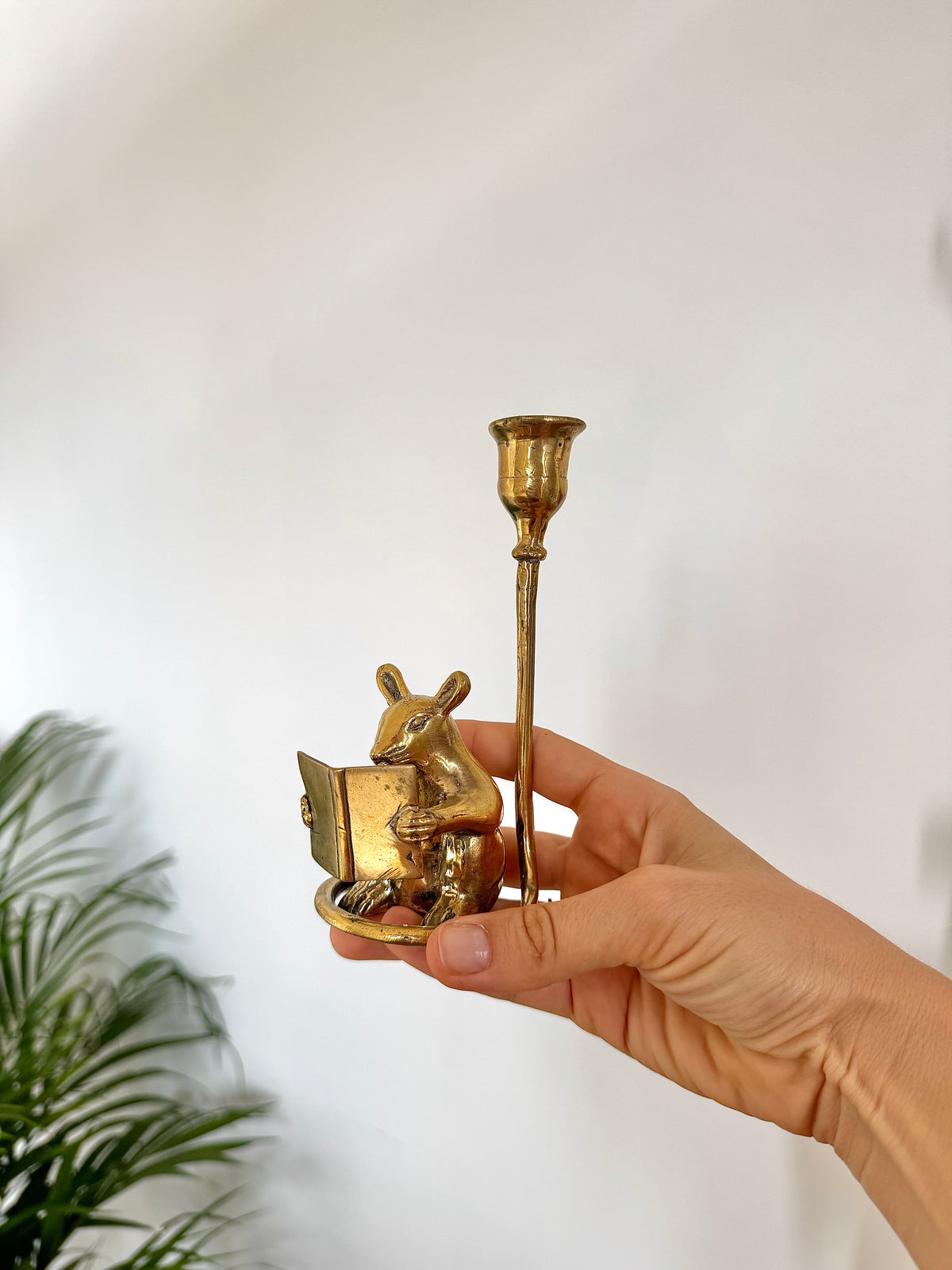 Brass Mouse Candleholder