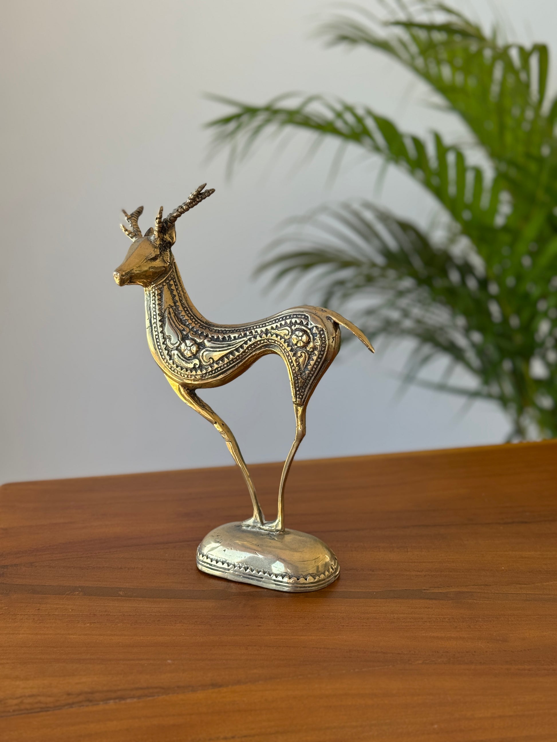 Handcrafted Brass Deer Statue