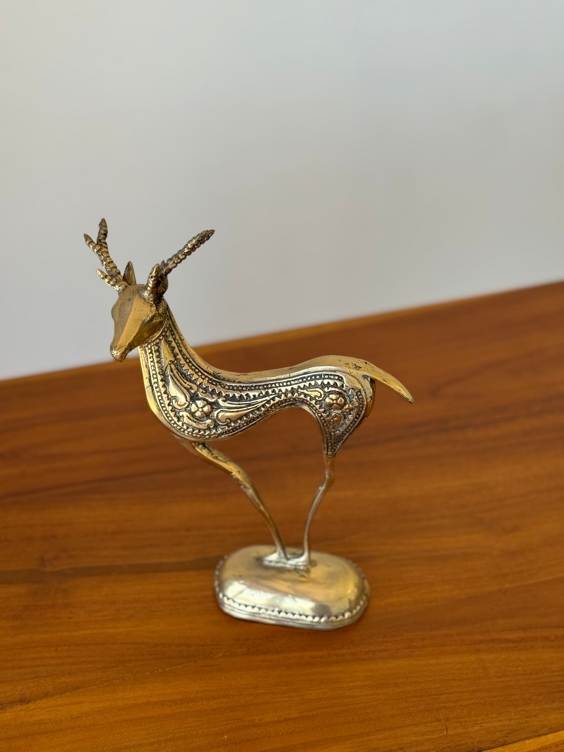 Handcrafted Brass Deer Statue