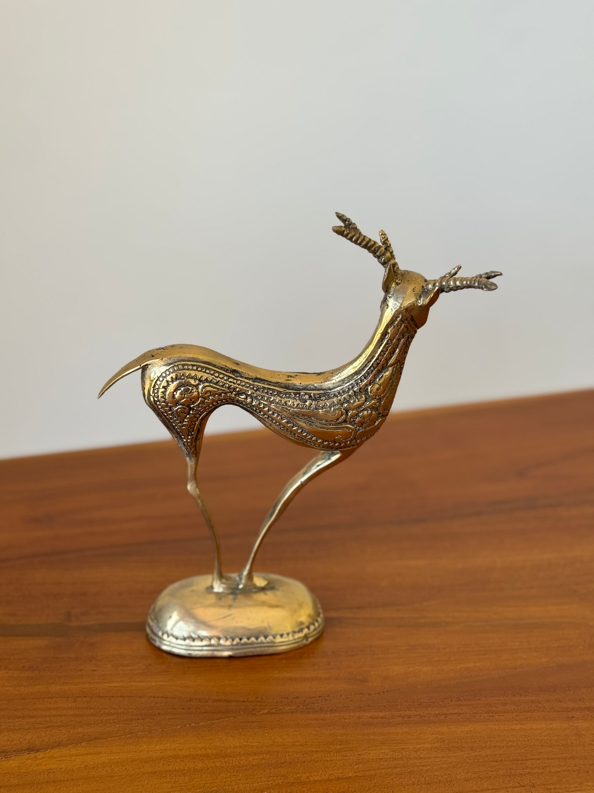 Handcrafted Brass Deer Statue