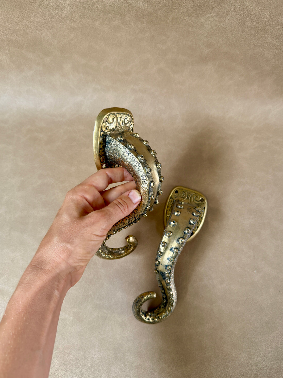 Brass Octopus Tentacle Door Pull
