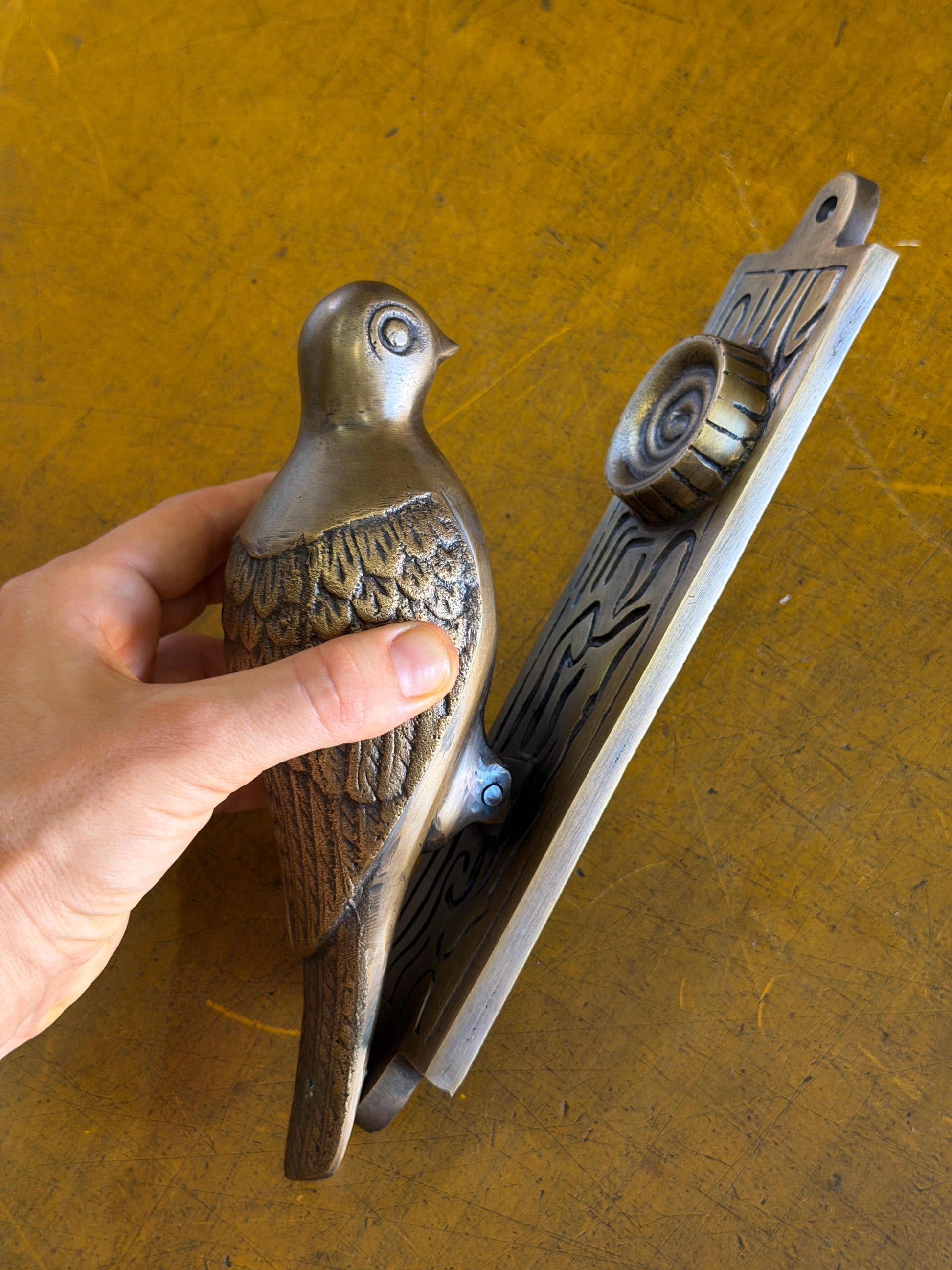 Vintage Brass Bird Door Knocker "Meadow"