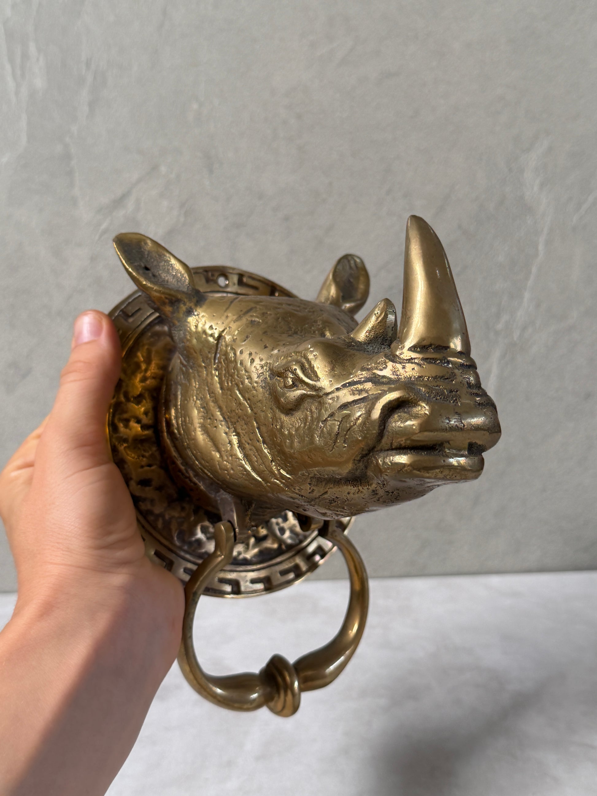 Brass Rhino Door Knocker