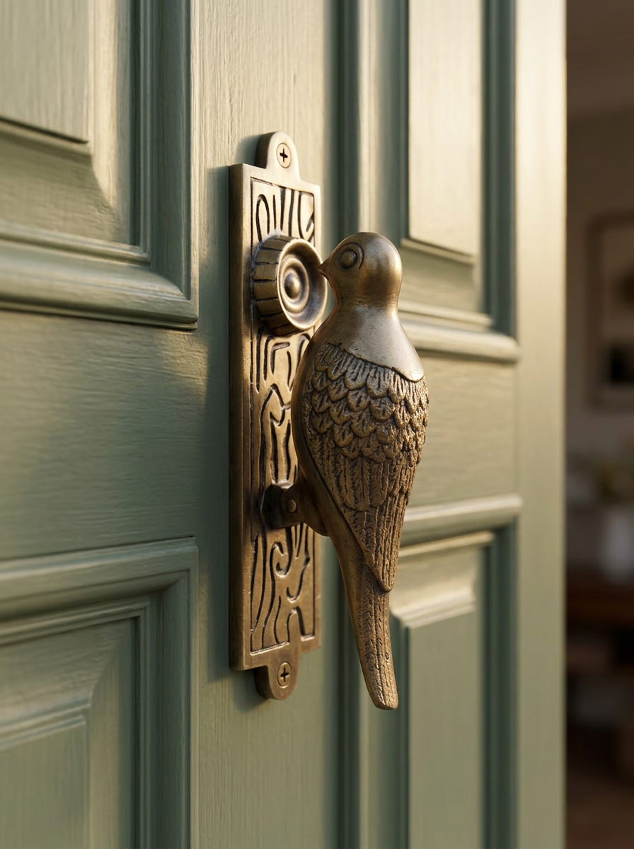 Vintage Brass Bird Door Knocker "Meadow"